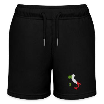 Karte von Italien mit Flagge - Kinder Organic Joggingshorts Mini Bolter von Stanley/Stella - Schwarz - Vorne