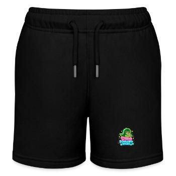 Dino Schoolchild 2026 School Enrollment - Kids Organic Sweat Shorts by Stanley/Stella - black - Front
