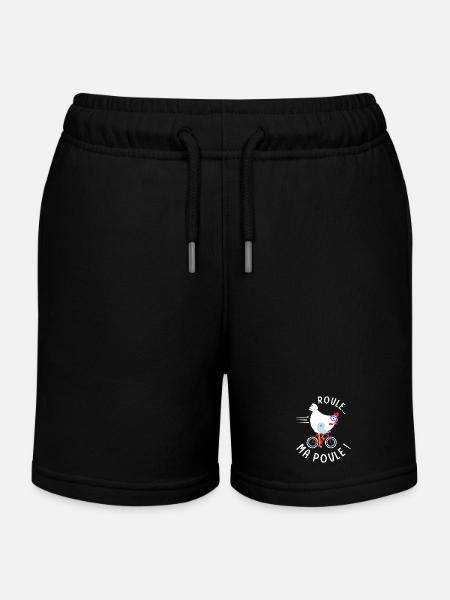 Roule Ma Poule – Cadeau Humour Cycliste Vélo Homme - Short de jogging enfant bio Stanley/Stella - noir