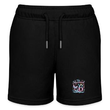 Meerjungfrau 6. Geburtstag 6 Jahre - Kinder Organic Joggingshorts Mini Bolter von Stanley/Stella - Schwarz - Vorne