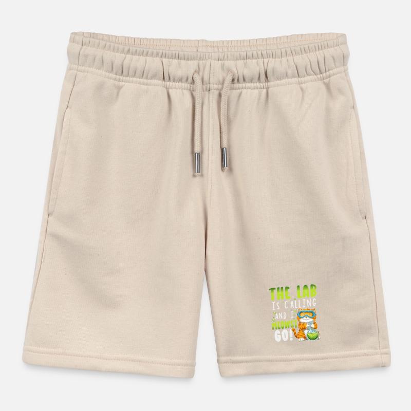 Scientists Natural Sciences Cat Chemistry Kids Organic Sweat Shorts by Stanley/Stella
