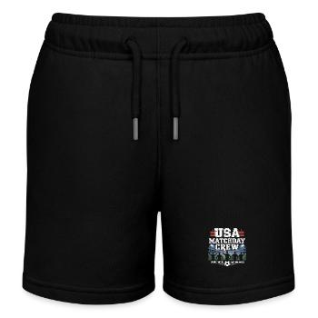 USA Matchday Crew – Soccer Fan - Kids Organic Sweat Shorts by Stanley/Stella - black - Front