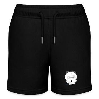 Müder Panda - Kinder Organic Joggingshorts Mini Bolter von Stanley/Stella - Schwarz - Vorne