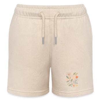 Abstract Floral Pattern Illustration - Kids Organic Sweat Shorts by Stanley/Stella - soft Ecru - Front