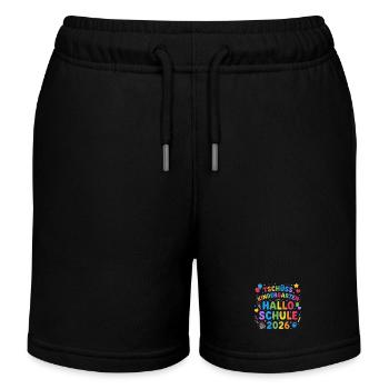 Tschüss Kindergarten Hallo Schule 2026 - Kinder Organic Joggingshorts Mini Bolter von Stanley/Stella - Schwarz - Vorne
