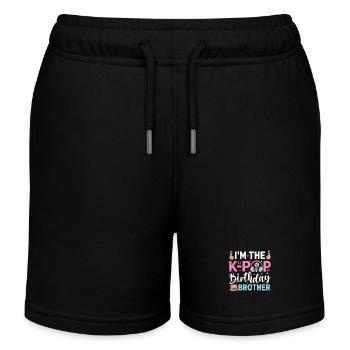 I'm The K-Pop Birthday Brother - Kinder Organic Joggingshorts Mini Bolter von Stanley/Stella - Schwarz - Vorne