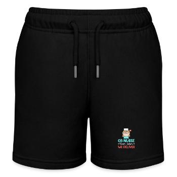 Pregnancy Hospital Nurse - Kids Organic Sweat Shorts by Stanley/Stella - black - Front