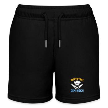 Chef RESPECT THE CHEF Fun - Kids Organic Sweat Shorts by Stanley/Stella - black - Front
