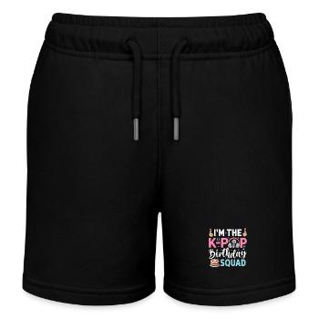 I'm The K-Pop Birthday Squad - Kinder Organic Joggingshorts Mini Bolter von Stanley/Stella - Schwarz - Vorne