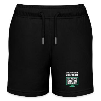 Thoughts instead of hearing on the pixel monitor - Kids Organic Sweat Shorts by Stanley/Stella - black - Front
