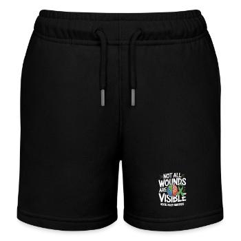 Toutes les blessures ne sont pas visibles – santé mentale - Short de jogging enfant bio Stanley/Stella - noir - Devant