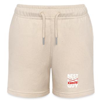 Karate Herzschlag Puls Kampfsport-Silhouette - Kinder Organic Joggingshorts Mini Bolter von Stanley/Stella - Natur - Vorne