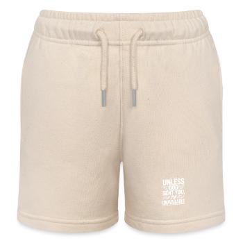 Unless God Sent You, I'm Unavailable - Kids Organic Sweat Shorts by Stanley/Stella - soft Ecru - Front