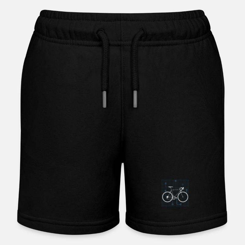 Conception vintage de cyclistes de Bicycle Blueprint - Short de jogging enfant bio Stanley/Stella - noir