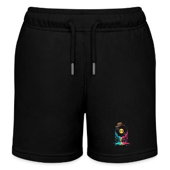 Vinyl Record Vinyl Retro - Kids Organic Sweat Shorts by Stanley/Stella - black - Front