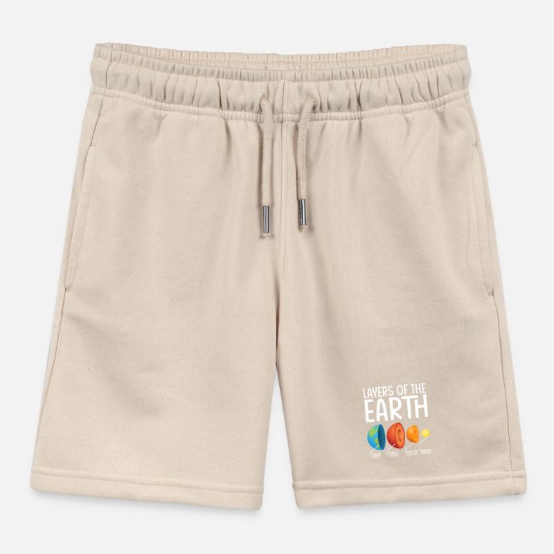 Earth Layers Exploded Diagram Kids Organic Sweat Shorts by Stanley/Stella