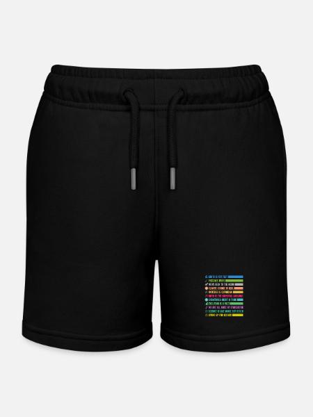 Bunte Wissenschafts Statements - Kinder Organic Joggingshorts Mini Bolter von Stanley/Stella - Schwarz