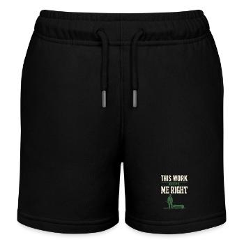 lumberjack therapy, logger therapy humor, - Kids Organic Sweat Shorts by Stanley/Stella - black - Front