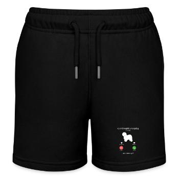 Old English Sheepdog Calling Phone Screen - Kids Organic Sweat Shorts by Stanley/Stella - black - Front