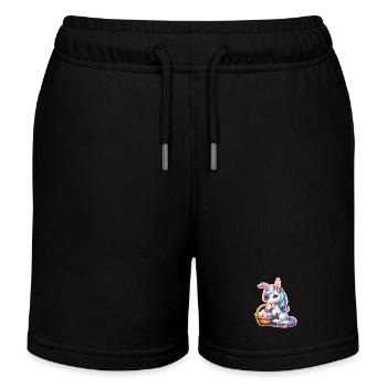 Einhorn Ostern - Kinder Organic Joggingshorts Mini Bolter von Stanley/Stella - Schwarz - Vorne