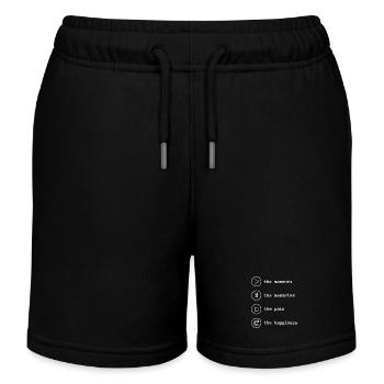 Achtsamkeit, Momente, Erinnerungen, Glück - Kinder Organic Joggingshorts Mini Bolter von Stanley/Stella - Schwarz - Vorne