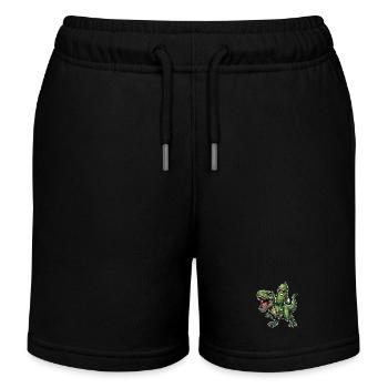 Sour cucumber rides dinosaur - Kids Organic Sweat Shorts by Stanley/Stella - black - Front