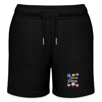 Alpine Flowers – Alpenblumen Vintage Botanisches D - Kinder Organic Joggingshorts Mini Bolter von Stanley/Stella - Schwarz - Vorne