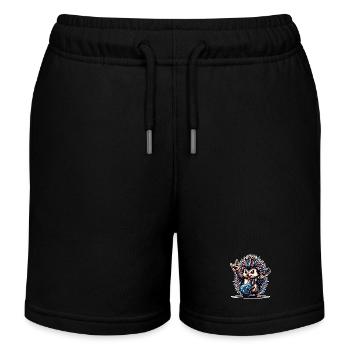 E Gitarre Igel Gitarrist Rock N Roll - Kinder Organic Joggingshorts Mini Bolter von Stanley/Stella - Schwarz - Vorne