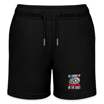 UTV Off Road Boy Men 4 Wheeler Side by side - Kids Organic Sweat Shorts by Stanley/Stella - black - Front