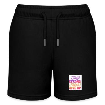 Stay Strong Never Give Up - Short de jogging enfant bio Stanley/Stella - noir - Devant