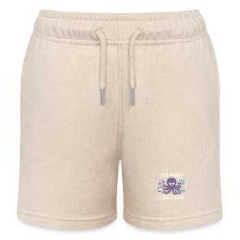 Funny Octopus Overstimulated - Kids Organic Sweat Shorts by Stanley/Stella - soft Ecru - Front