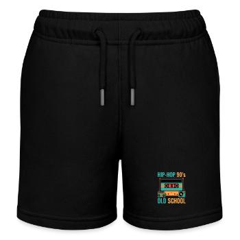 Hip Hop 90er Old School Kassette Retro - Kinder Organic Joggingshorts Mini Bolter von Stanley/Stella - Schwarz - Vorne