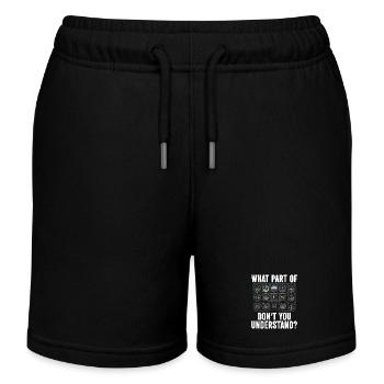 Airplane Flight Pilot Airplane Airline - Kids Organic Sweat Shorts by Stanley/Stella - black - Front