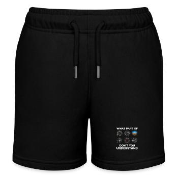 Airplane Flight Pilot Airplane Airline - Kids Organic Sweat Shorts by Stanley/Stella - black - Front