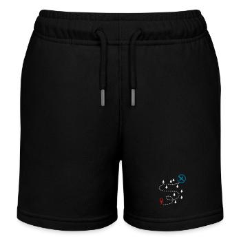 Adventure Trail Map Geocaching Graphic - Kinder Organic Joggingshorts Mini Bolter von Stanley/Stella - Schwarz - Vorne