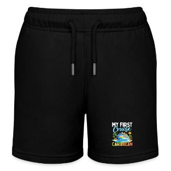My First Cruise Caribbean - Kids Organic Sweat Shorts by Stanley/Stella - black - Front
