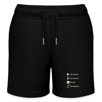 Achtsamkeit, Momente, Erinnerungen, Glück - Kinder Organic Joggingshorts Mini Bolter von Stanley/Stella - Schwarz - Vorne