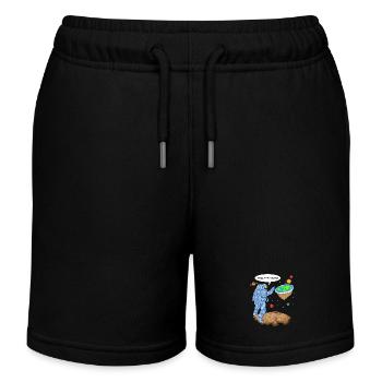 Flat Earth Astronaut Shirt - Kids Organic Sweat Shorts by Stanley/Stella - black - Front