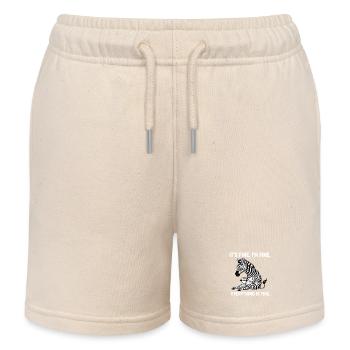 Its Fine Im Fine Kaffee Zebra Humor - Kinder Organic Joggingshorts Mini Bolter von Stanley/Stella - Natur - Vorne
