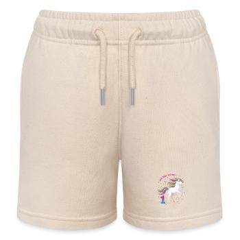 1. Geburtstag Einhorn Mädchen Ich bin schon 1 - Kinder Organic Joggingshorts Mini Bolter von Stanley/Stella - Natur - Vorne