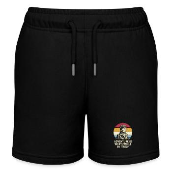 Amelia Earhart Das Abenteuer ist lohnenswert - Kinder Organic Joggingshorts Mini Bolter von Stanley/Stella - Schwarz - Vorne