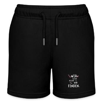Wir suchen nicht, wir finden – Hahn & Henne - Kinder Organic Joggingshorts Mini Bolter von Stanley/Stella - Schwarz - Vorne