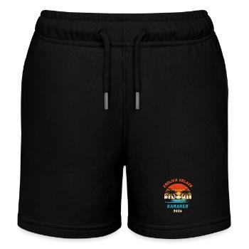 Kanarische Inseln Urlaub 2026 Kanaren Reise Outfit - Kinder Organic Joggingshorts Mini Bolter von Stanley/Stella - Schwarz - Vorne