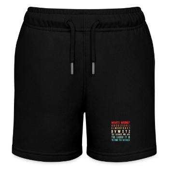 What's Wrong Funny teacher classroom - Kids Organic Sweat Shorts by Stanley/Stella - black - Front