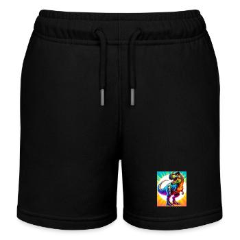dinosaur - Kids Organic Sweat Shorts by Stanley/Stella - black - Front