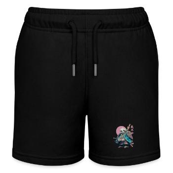 Samouraï paresseux en armure bleue - Short de jogging enfant bio Stanley/Stella - noir - Devant