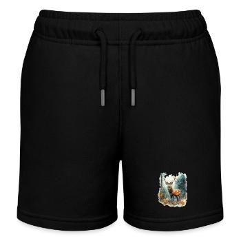 Cerf, chevreuil, cerf - Short de jogging enfant bio Stanley/Stella - noir - Devant