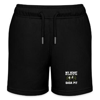 Gaga Pit Heart Tee - Kids Organic Sweat Shorts by Stanley/Stella - black - Front