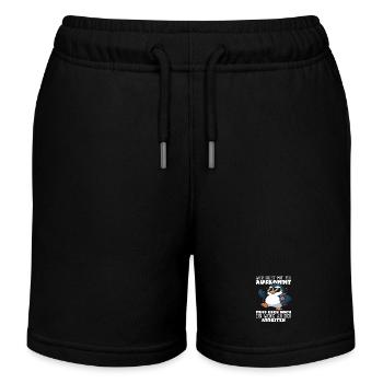 Wer nicht mit mir auskommt Pinguin Spruch - Kinder Organic Joggingshorts Mini Bolter von Stanley/Stella - Schwarz - Vorne