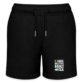 Ich sehe besser aus, wenn ich über das Abschlag gebeugt bin. - Kinder Organic Joggingshorts Mini Bolter von Stanley/Stella - Schwarz - Vorne